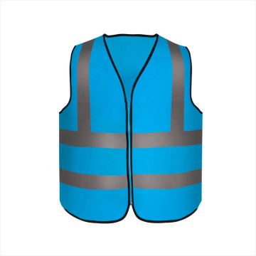 High visibility blue security warning construction reflective safety vest